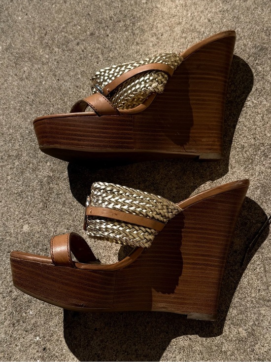 Coach Shoes - Coach Beatriz Women Size 6B Metallic Gold Wedge Heel Platform Sandal